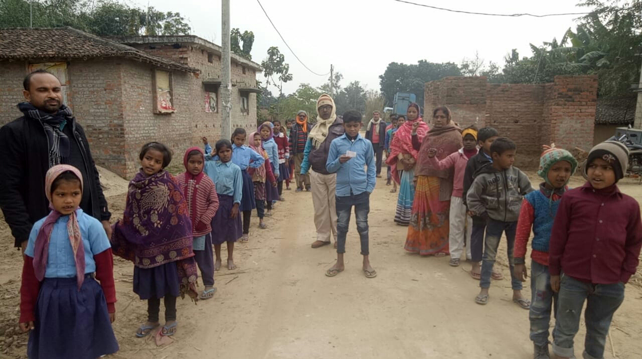 19 जनवरी को  बनने वाली मानव श्रृंखला को लेकर छात्रों ने निकाली प्रभातफेरी।