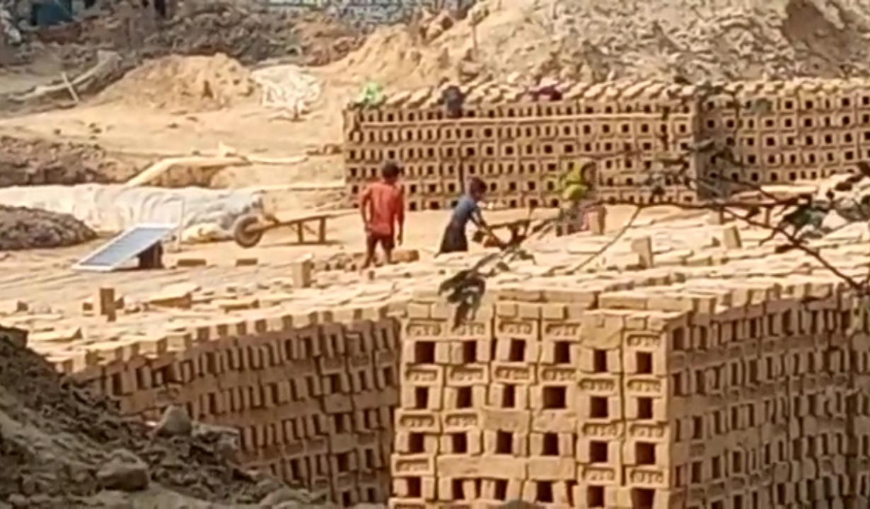 ईंट भट्ठो पर खुल आम हो रहा है बाल शोषण नाबालिक बालकों से कराया जा रहा है काम
