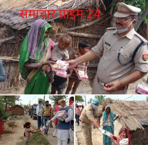 मदद को बढ़े हाथ, विधायक, एएसपी ने घर-घर बांटे भोजन के पैकेट।
