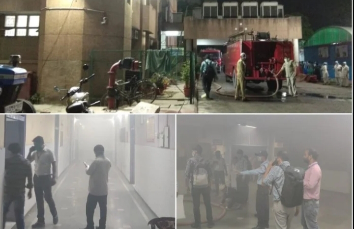 लखनऊ के केजीएमयू के ट्रॉमा सेंटर में लगी आग