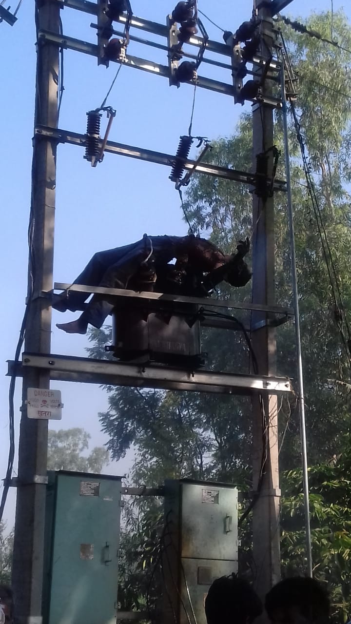 विद्युत लाइन की चपेट में आकर युवक की दर्दनाक मौत ।