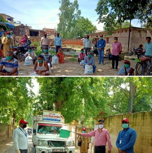 बहराइच। जिले में कोरोना महामारी के चलते प्रथम संस्था की ओर से राशन किट वितरण व राशन की गाड़ी को हरी झंडी दिखाकर किया रवाना।
