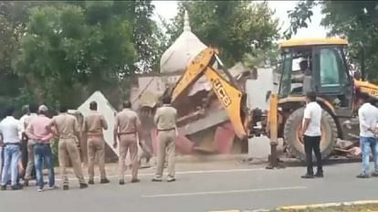 अडींग में हनुमान मंदिर तोड़ने पर आक्रोश