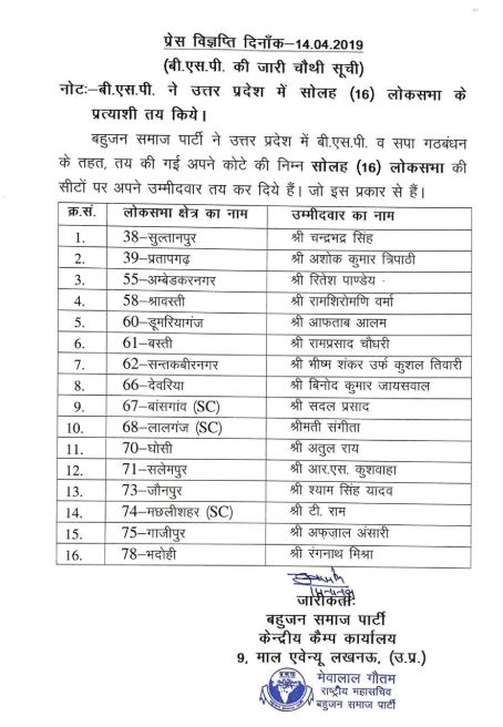BSP ने जारी की चौथी लिस्ट, गाजीपुर से बीजेपी के मनोज सिन्हा के खिलाफ मुख्तार अंसारी के भाई अफजाल मैदान में